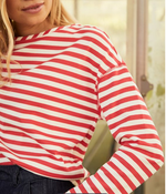 Load image into Gallery viewer, JOULES  JERSEY TOP CREAM STRIPE
