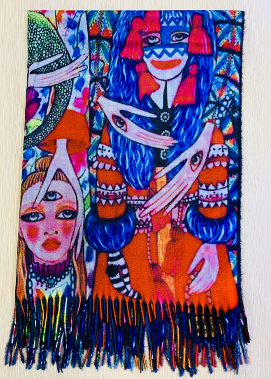 GRAND INT OIL PAINT SCARF SF175202