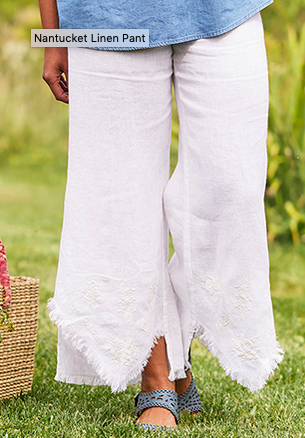 APRIL CORNELL NANTUCKET LINEN PANT WHITE PTA5449M