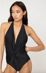 Load image into Gallery viewer, MARINA WEST V NECK TIE F1812_BLK

