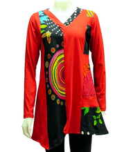 Load image into Gallery viewer, V NECK TUNIC HI-T1989-RD
