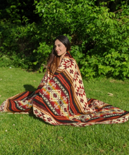 Load image into Gallery viewer, RED TRIBAL ALPACA BLANKET
