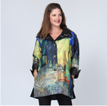 Load image into Gallery viewer, REVERSIBLE RAIN JACKET CAFE TERRACE AT NIGHT 8839
