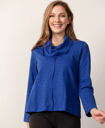 RUCHED COWL NECK TOP 27523