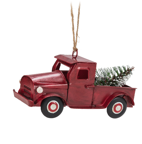 RED TRUCK ORNAMENT  27-FORD-TRUCK