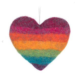 RAINBOW POMPOM HEART 4" NEPAL 600