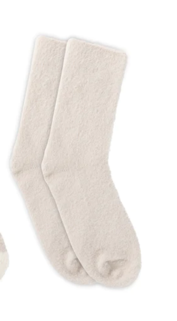 LONG FUR STRIPE CREW SOCK 2 PK L-7286-280