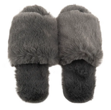 Load image into Gallery viewer, WOMENS WATERFRONT SOLID FAUX FUR SLIDE SLIPPERS L-9109-270
