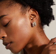 Load image into Gallery viewer, LONA RECYCLED CHUNKY CRYSTAL HUGGIE HOOPS
