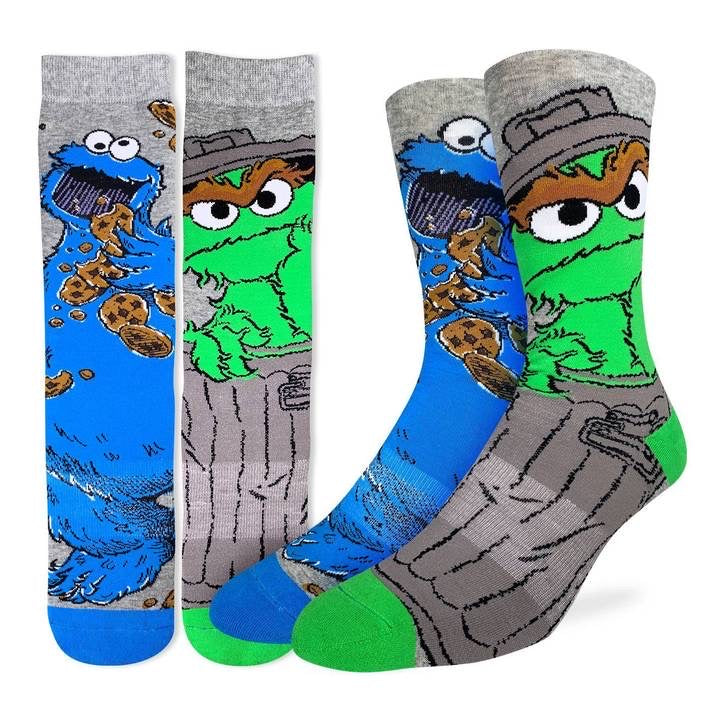 GOOD LUCK SOCK-   OSCAR AND COOKIE MONSTER SIZE 5-9