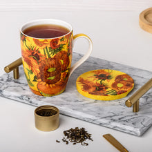 Load image into Gallery viewer, MACINTOSH VAN GOGH SUNFLOWERS TEA MUG W/LID #MC020089
