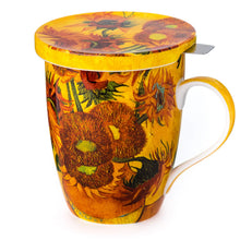 Load image into Gallery viewer, MACINTOSH VAN GOGH SUNFLOWERS TEA MUG W/LID #MC020089
