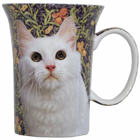 MACINTOSH FELINE FRIENDS WHITE CAT CREST MUG #MC020037