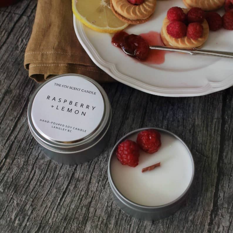 Raspberry + Lemon Soy Candle Small