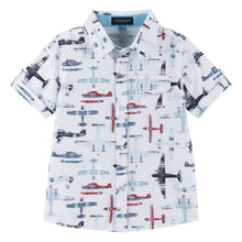 Load image into Gallery viewer, Ss Buttondown Set - Wh Airplanes*
